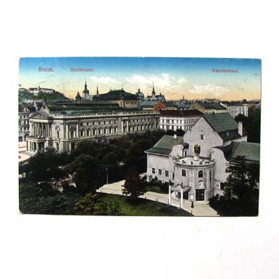 Brno, Stadttheater, Künstlerhaus, alte Ansichtskarte
