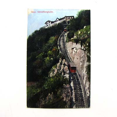 Grazer Schlossbergbahn, alte Ansichtskarte