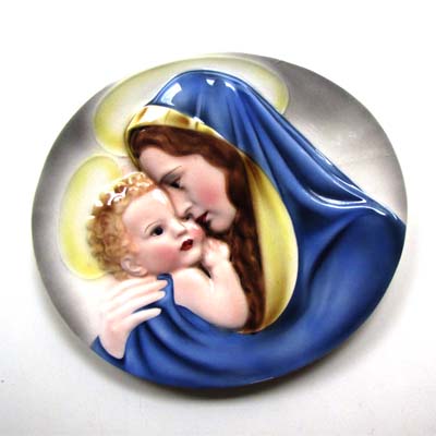 Art Déco Madonna mit Jesus, Keramos