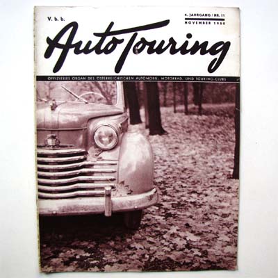 Auto Touring, November 1950, offizielles ÖAMTC-Magazin