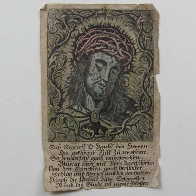 Jesus mit Dornenkrone, Heiligenbildchen