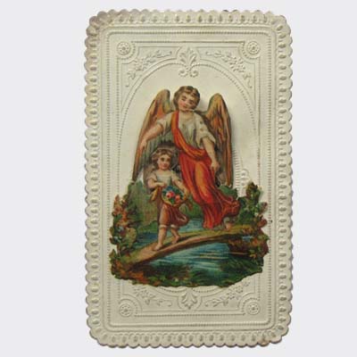 Maria mit Jesukind, Kind mit Schutzengel, Andachtsbild