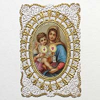 Madonna mit Jesus, Heiligen- / Andachtsbildchen